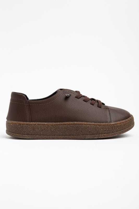 VENTO COMFORT TABAN BAĞCIKLI KADIN GÜNLÜK SNEAKER AYAKKABI - Kahverengi