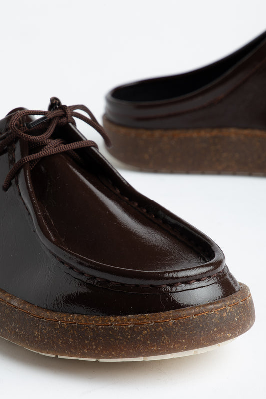 Bağcıklı Kahverengi Kadın Loafer Ayakkabı